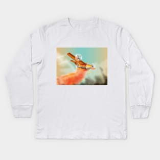 Fire Plane Kids Long Sleeve T-Shirt